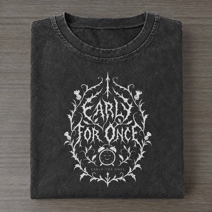 Early For Once Unreadable Feelings Vintage T-shirt – Black