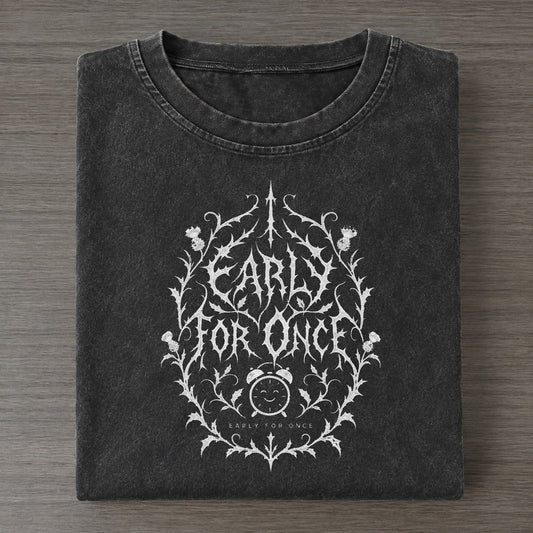Early For Once Unreadable Feelings Vintage T-shirt – Black
