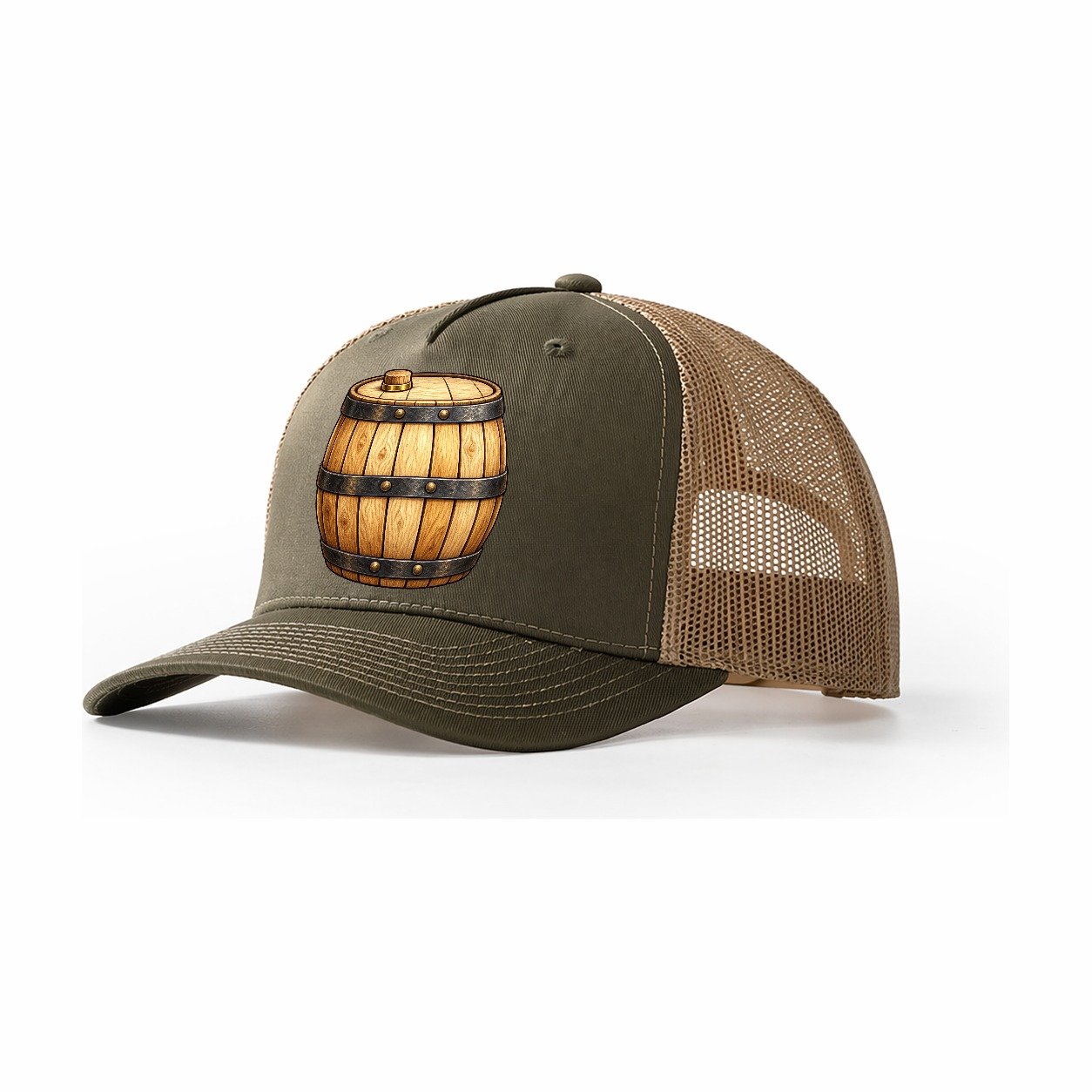 Oak Ageing Barrel Homebrewing Trucker Hat – Olive Khaki