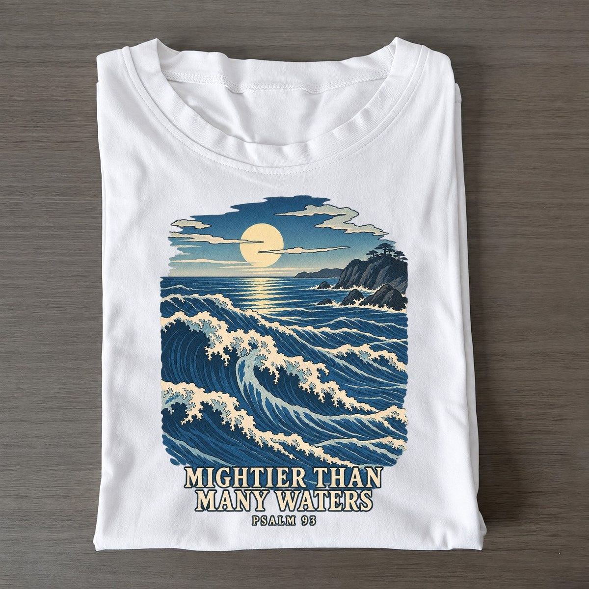 Mightier Than Many Waters The Great Deep Classic T-shirt – White