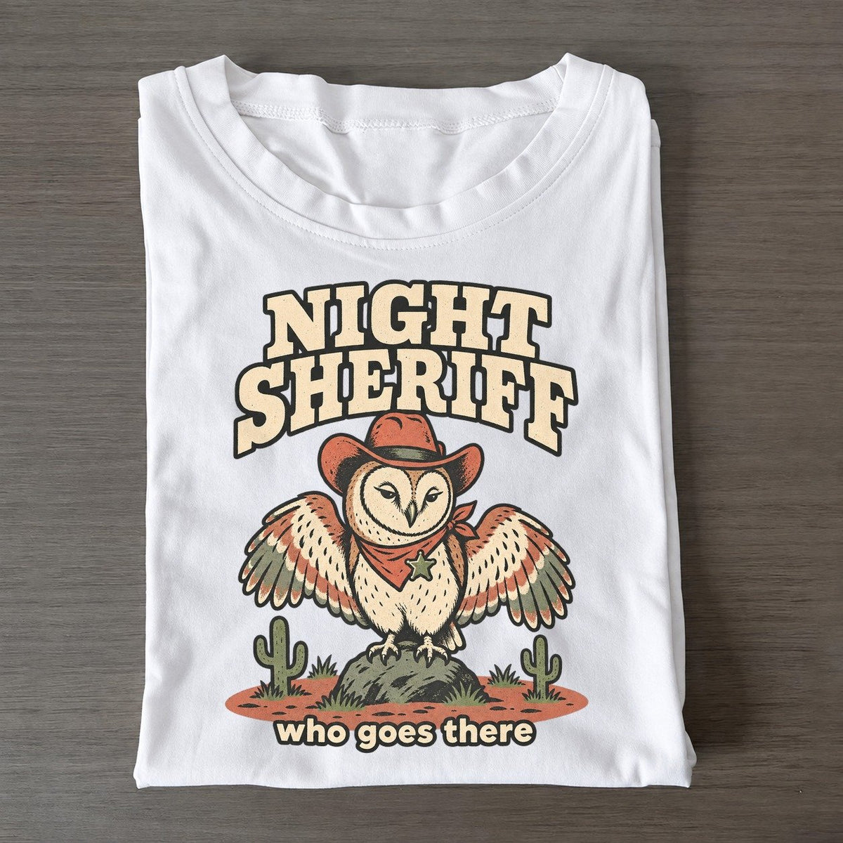 Night Sheriff Cowboy Critters Classic T-shirt – White