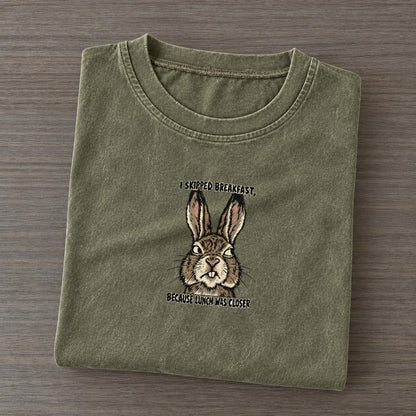 I Skipped Breakfast Feral Logic Vintage T-shirt – Army Green