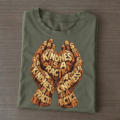 Hands And Heart Letter Sculpture Classic T-shirt – Army Green