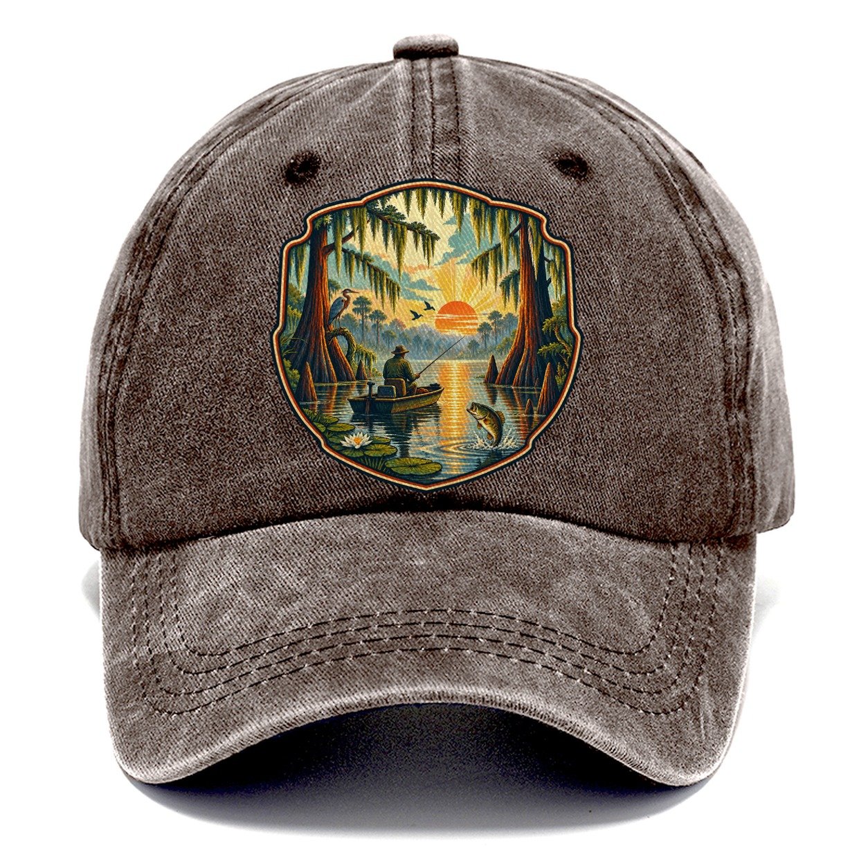 Bayou Cypress Still Water Fishing Club Classic Cap – Brown