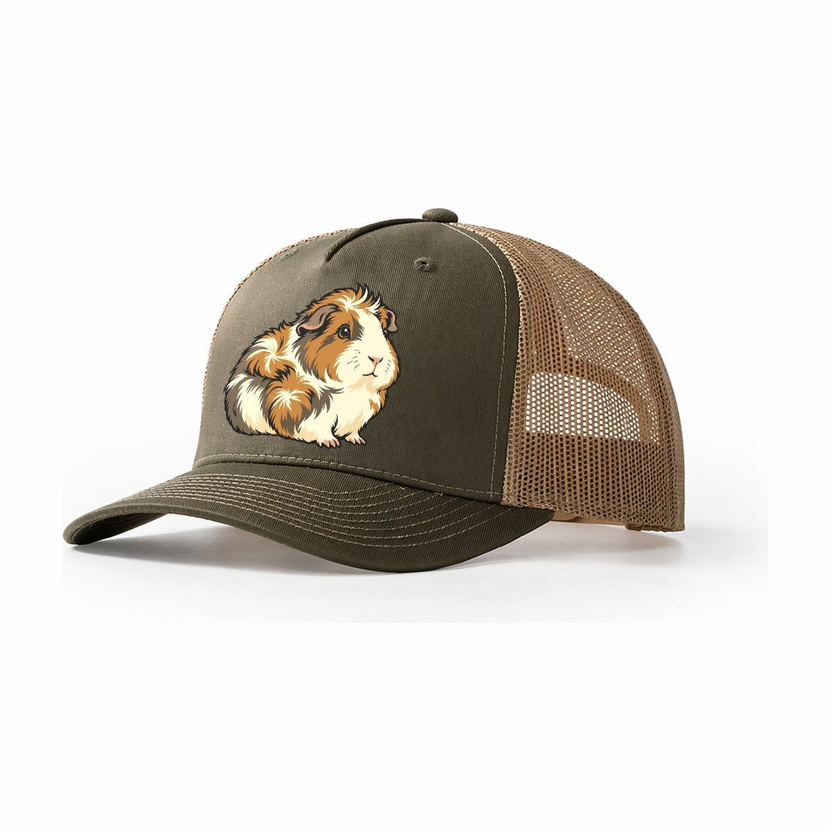 Guinea Pig Rosette Crown Small Pet Logos Trucker Hat – Olive Khaki