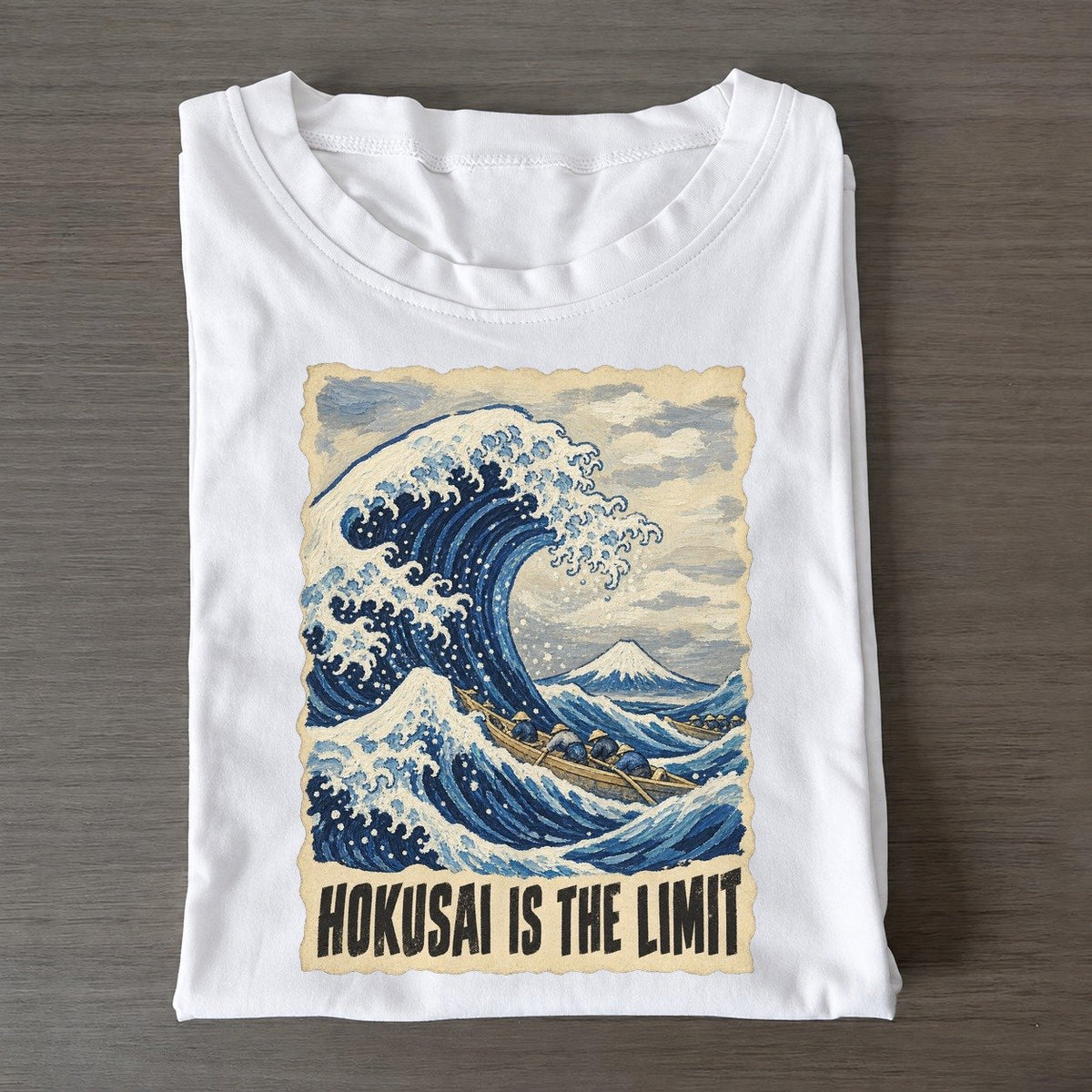 Hokusai Is The Limit Great Wave Art Pun Classic T-shirt – White