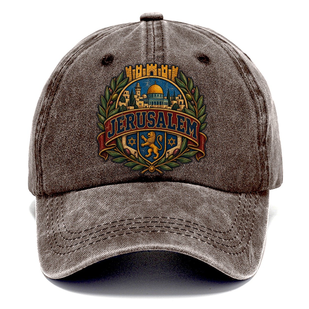 Collegiate Jerusalem Crest Jerusalem Classic Cap – Brown