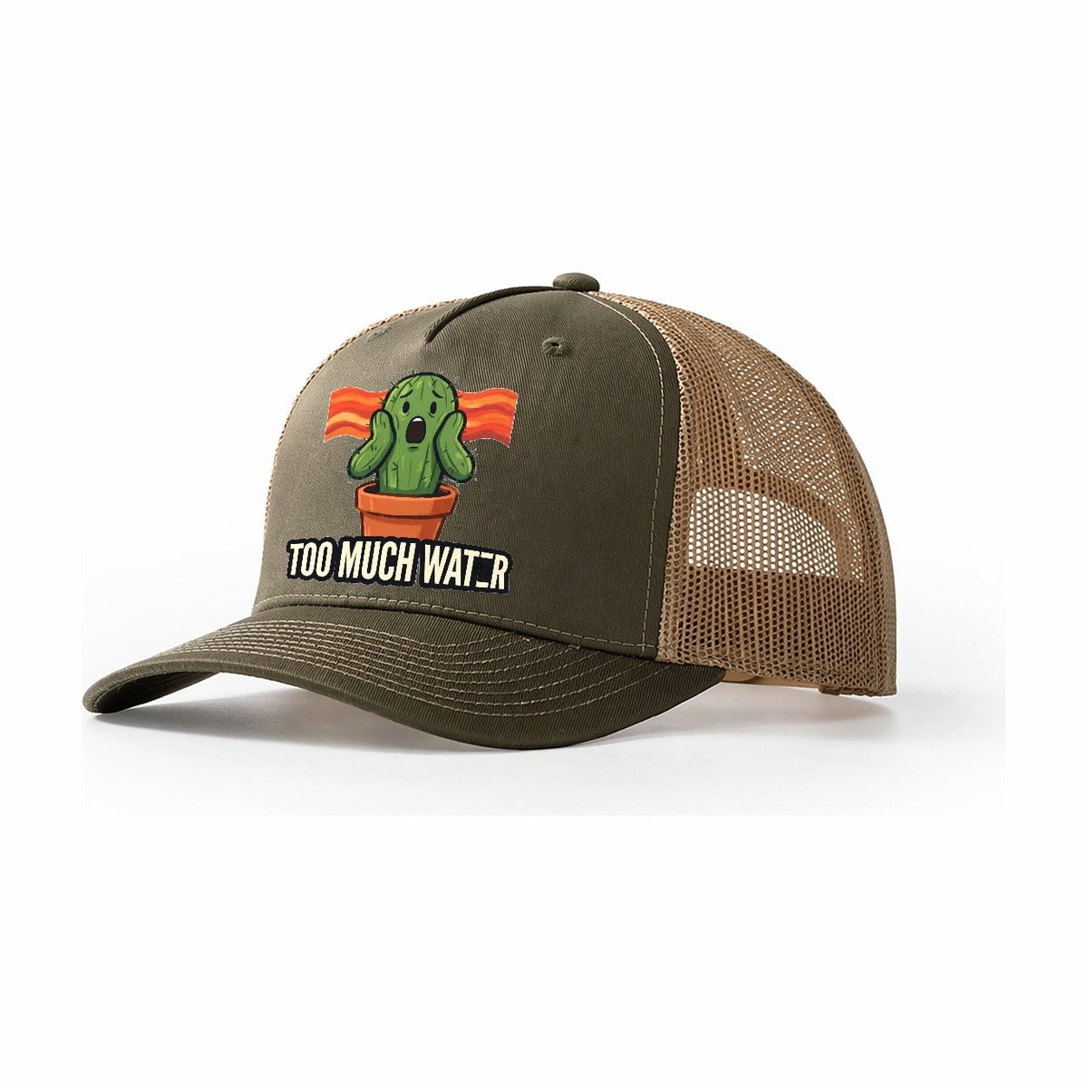 Cactus Scream Overwatered Scream Trucker Hat – Olive Khaki