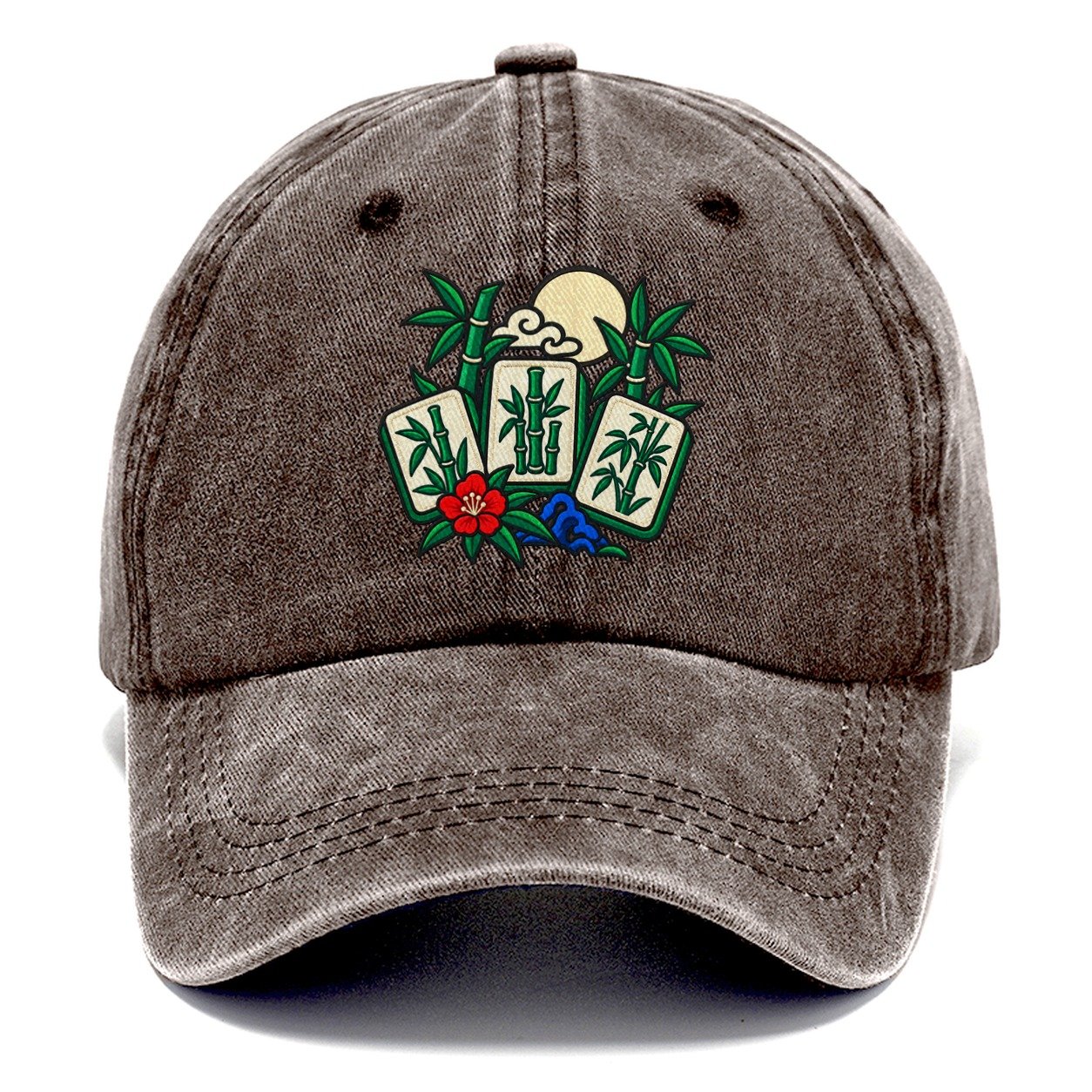 Bamboo Garden Mahjong Game Night Classic Cap – Brown