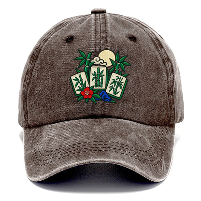 Bamboo Garden Mahjong Game Night Classic Cap – Brown