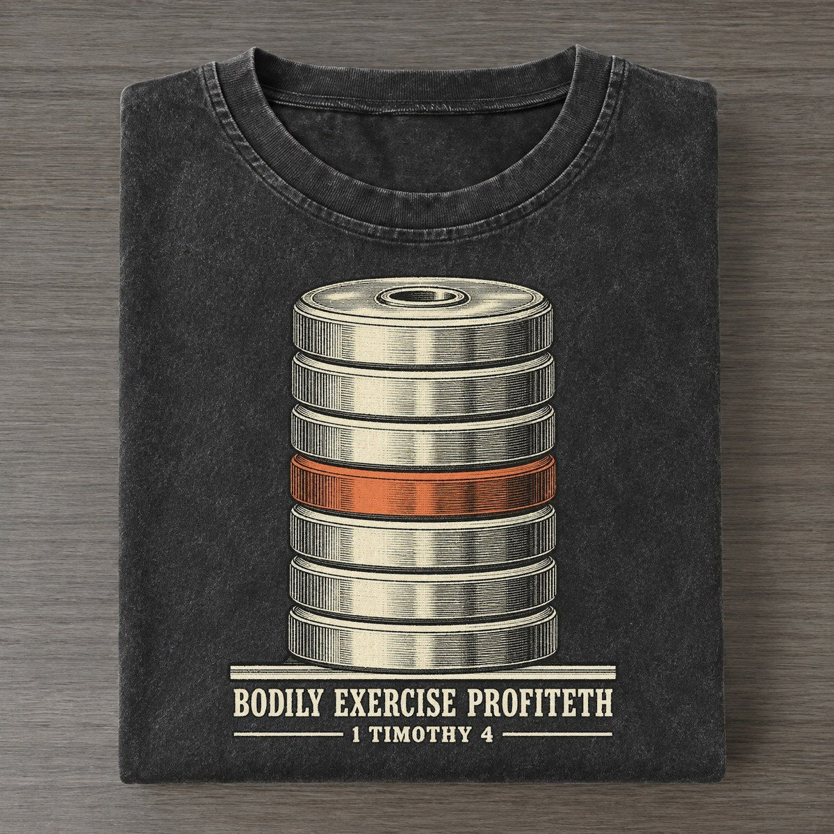Bodily Exercise Profiteth The Rep Counter Vintage T-shirt – Black
