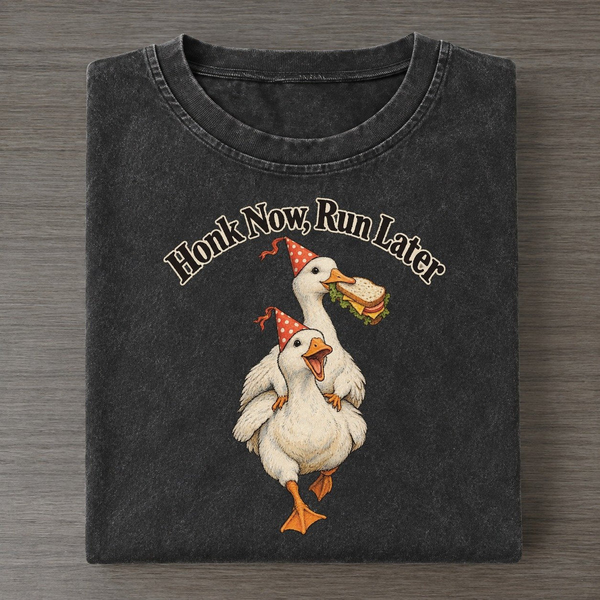 Honk Now Run Later Kerfuffle Club Vintage T-shirt – Black