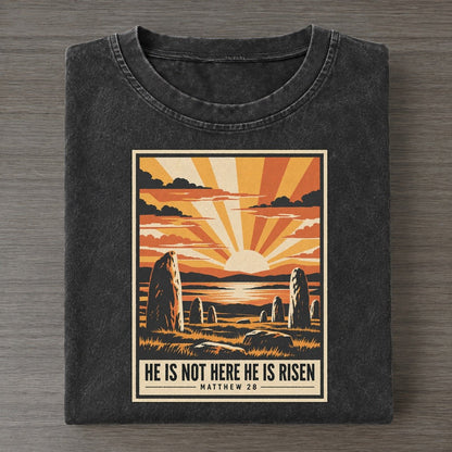 He Is Not Here Given Light Vintage T-shirt – Black