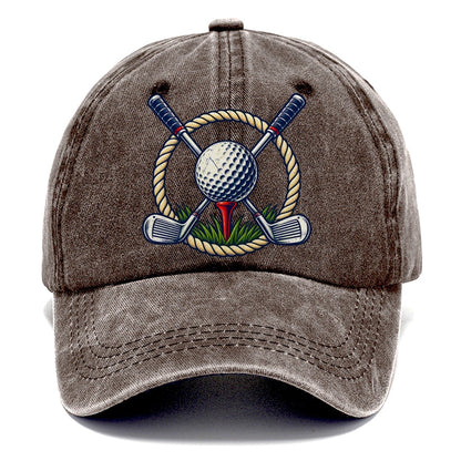 Crossed Clubs Crest Golf Life Classic Cap – Brown