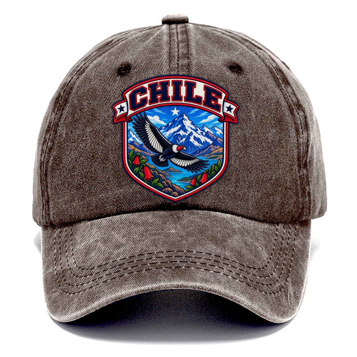 Chile Retro Badge Country Logos Classic Cap – Brown