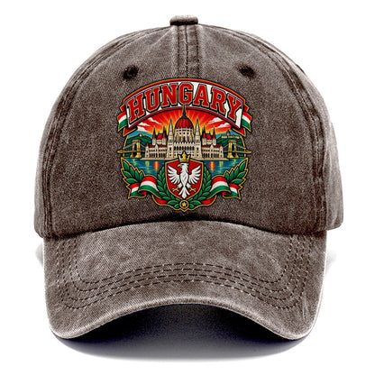 Hungary Retro Badge Country Logos Classic Cap – Brown