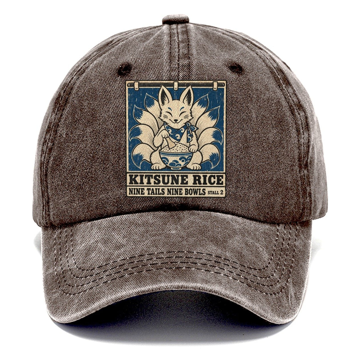 Kitsune Rice Yokai Night Market Classic Cap – Brown