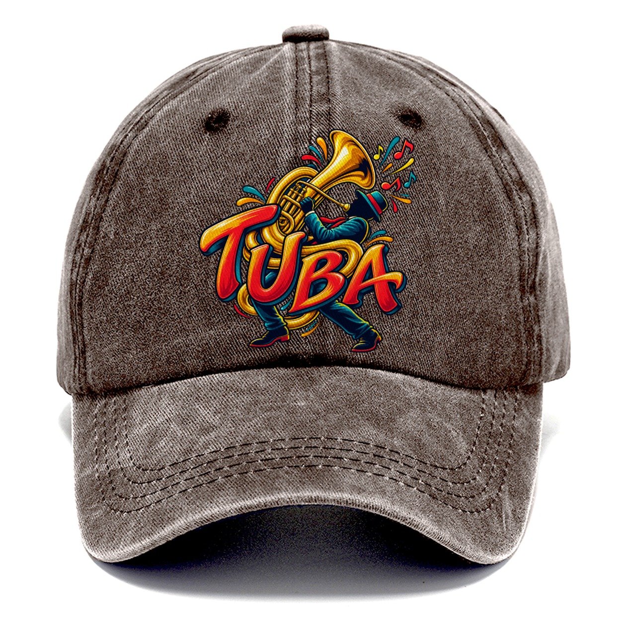 Tuba Wordmark Music Instruments Classic Cap – Brown