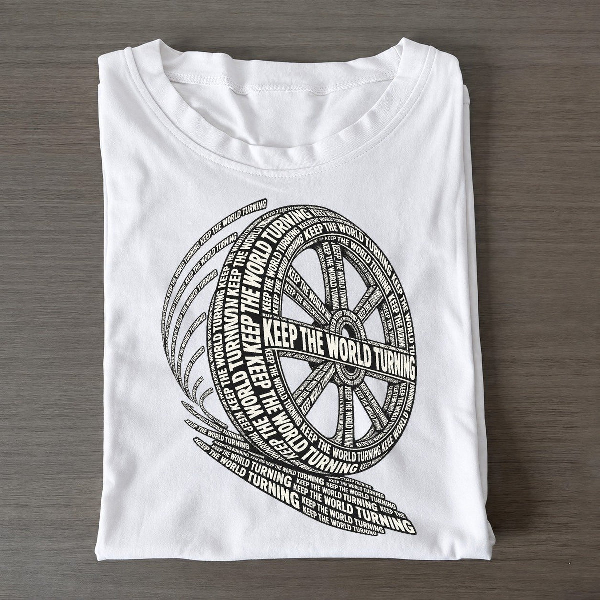 Wheel Rim Trails Phrase Silhouette Classic T-shirt – White