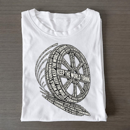 Wheel Rim Trails Phrase Silhouette Classic T-shirt – White