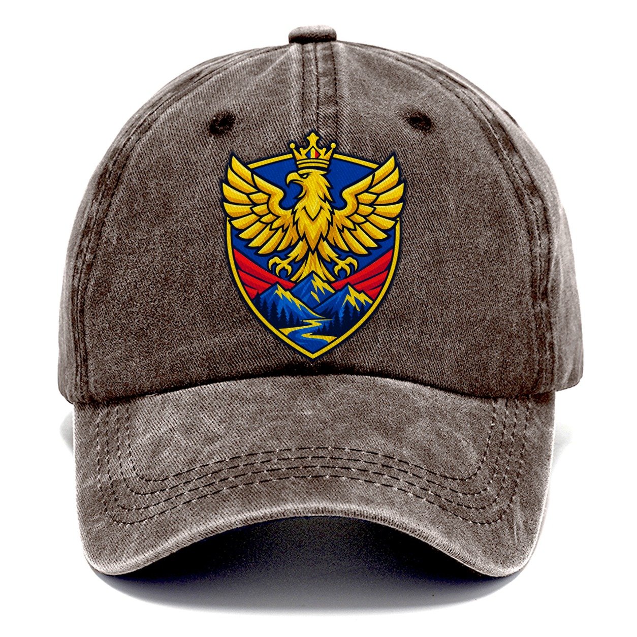 Romania Minimal Emblem Country Logos Classic Cap – Brown