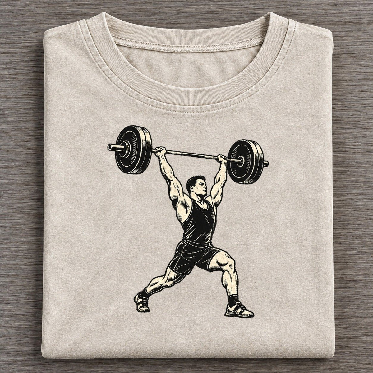 Weightlifter Split Jerk Global Sports Ink Figures Vintage T-shirt – Off White