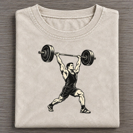 Weightlifter Split Jerk Global Sports Ink Figures Vintage T-shirt – Off White