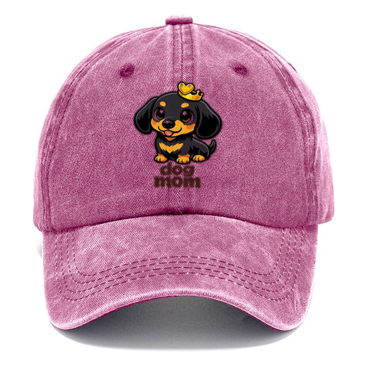 Dachshund Heart Crown Classic Cap – Dusty Rose