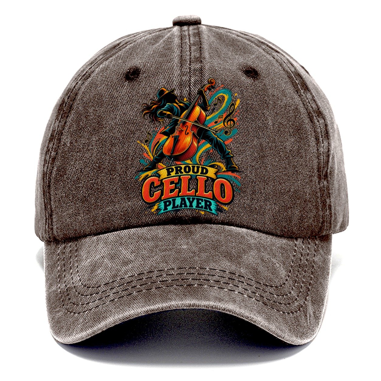 Proud Cello Player Music Instruments Classic Cap – Brown