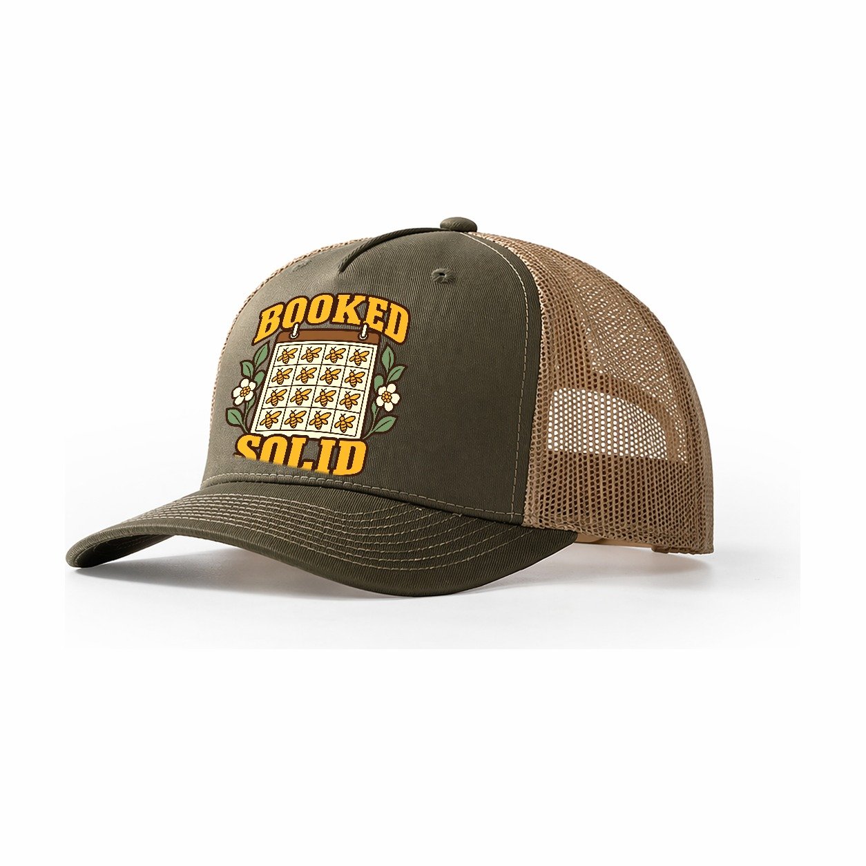 Booked Solid Beekeeping Trucker Hat – Olive Khaki
