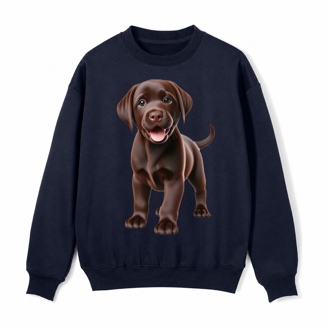 Chocolate Labrador Fleece Sweatshirt – Navy Blue