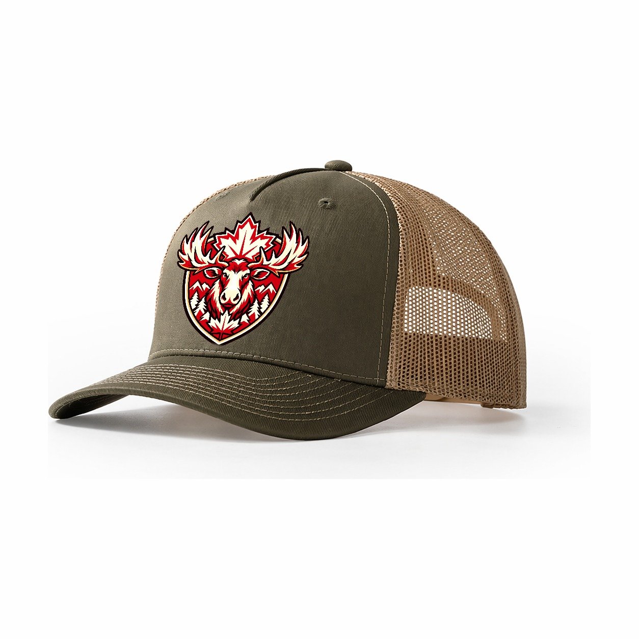 Canada Minimal Emblem Country Logos Trucker Hat – Olive Khaki