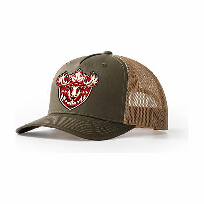 Canada Minimal Emblem Country Logos Trucker Hat – Olive Khaki