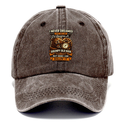 Grumpy Old Man Roaring Bear Classic Cap – Brown