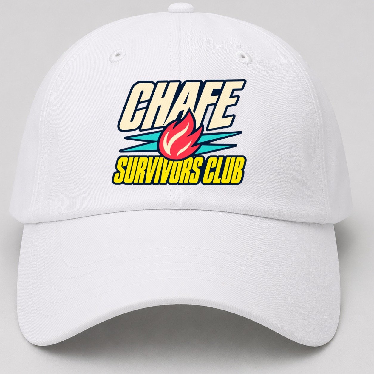 Chafe Survivors Club 90S Running Clubs Baseball Cap – White
