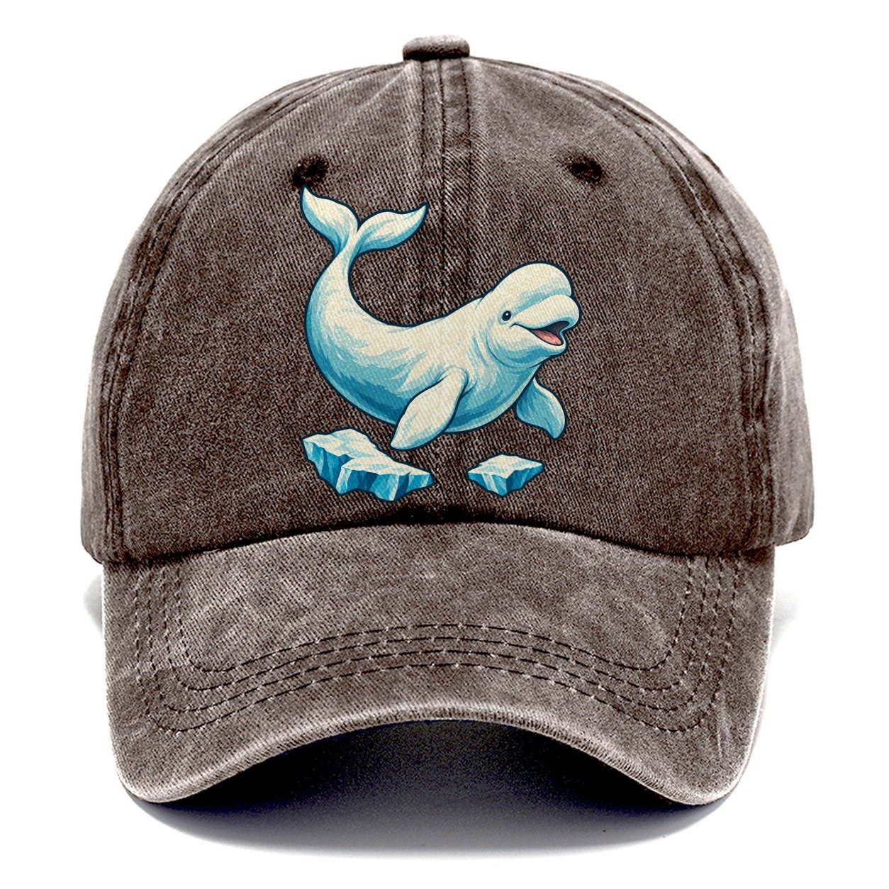 Beluga Whale And Floating Ice Canada Cultural Icons Classic Cap – Brown