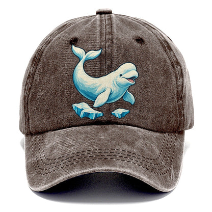 Beluga Whale And Floating Ice Canada Cultural Icons Classic Cap – Brown