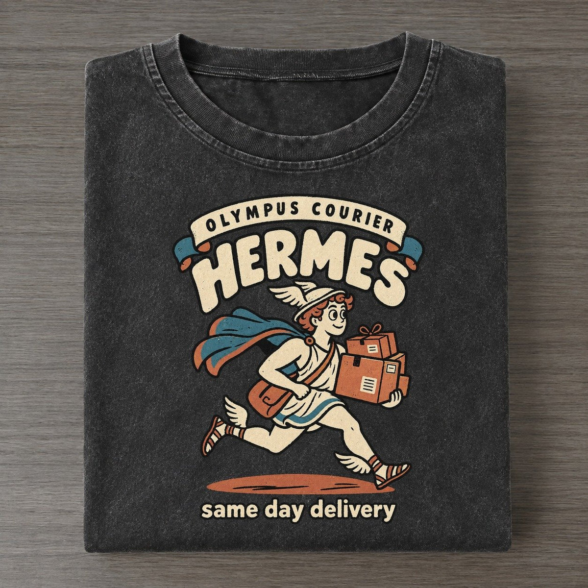 Hermes Olympus Gift Shop Vintage T-shirt – Black