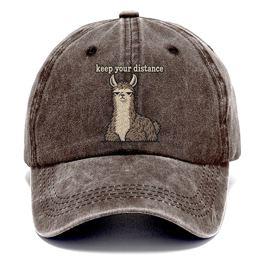 Keep Your Distance Strongly Worded Classic Cap – Brown