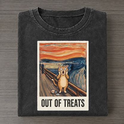 Cat Scream Out Of Treats Scream Vintage T-shirt – Black