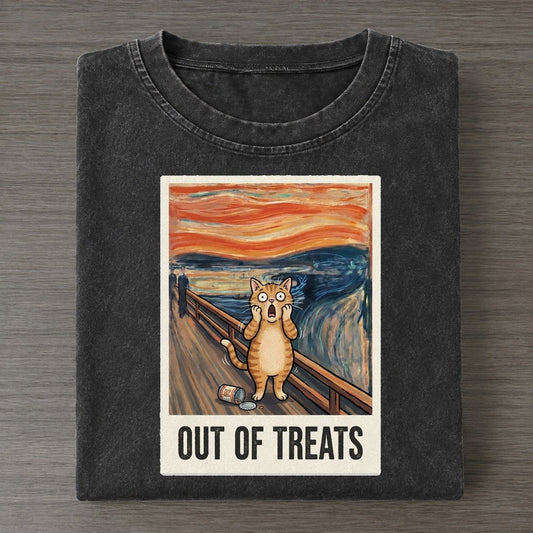 Cat Scream Out Of Treats Scream Vintage T-shirt – Black