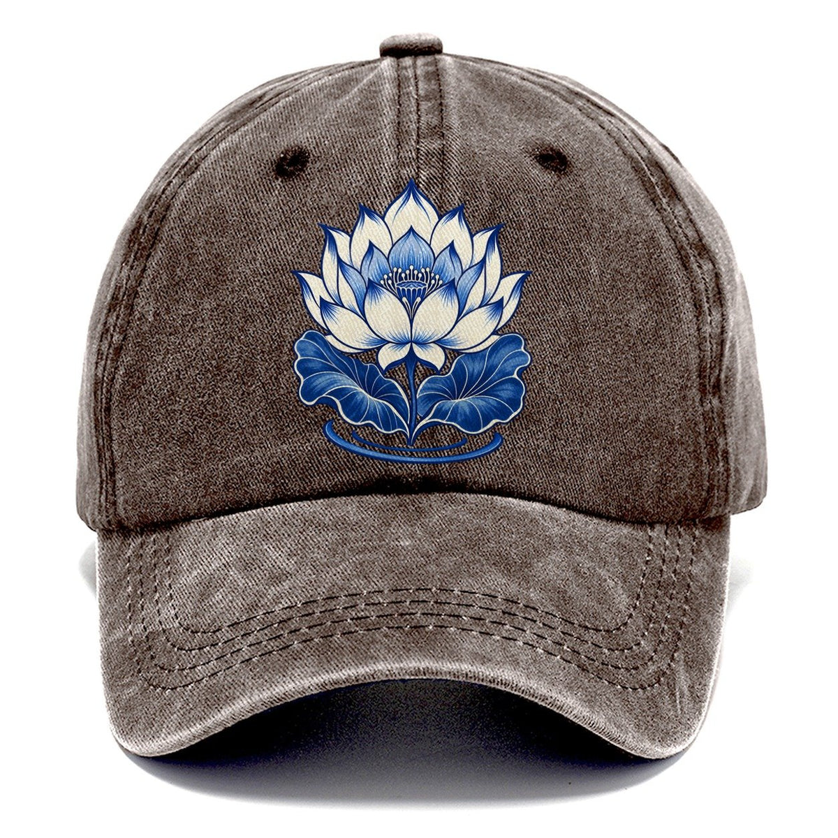 Lotus In Blue Quiet Wards Heritage Classic Cap – Brown