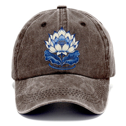 Lotus In Blue Quiet Wards Heritage Classic Cap – Brown