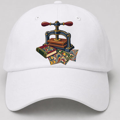 Bookbinder Press And Marbled Pages Uk Culture Heritage Baseball Cap – White