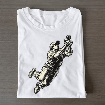 Cricket Diving Slip Catch Global Sports Ink Figures Classic T-shirt – White