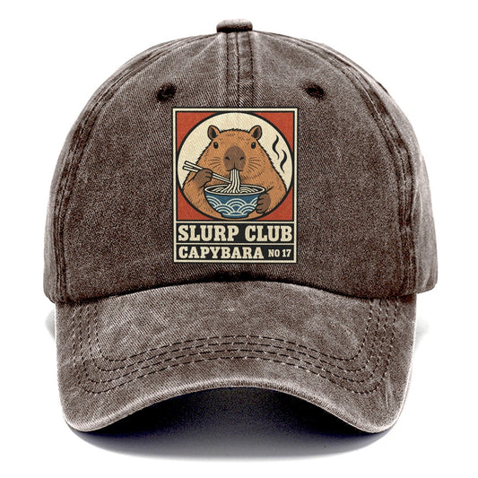 Capybara Calm Slurp Club Classic Cap – Brown