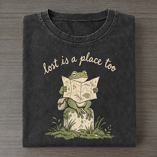 Map Reader Pond Folk Vintage T-shirt – Black