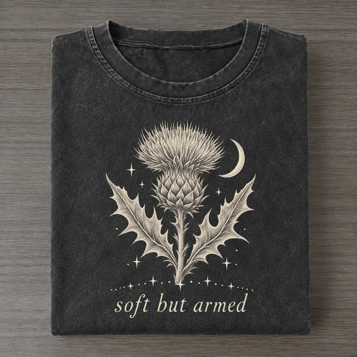 Thistle Midnight Linework Vintage T-shirt – Black