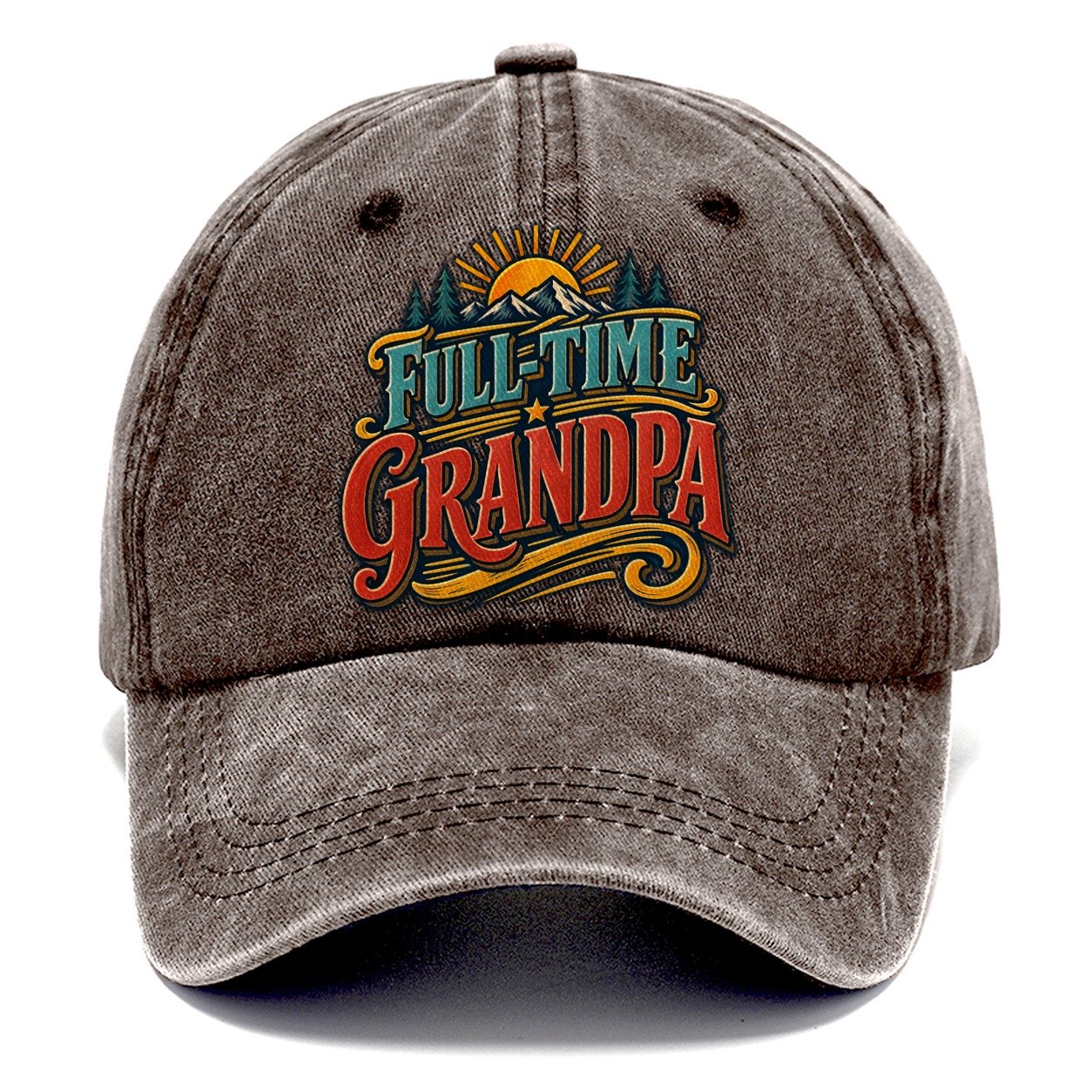 Full Time Grandpa Retired Living Classic Cap – Brown