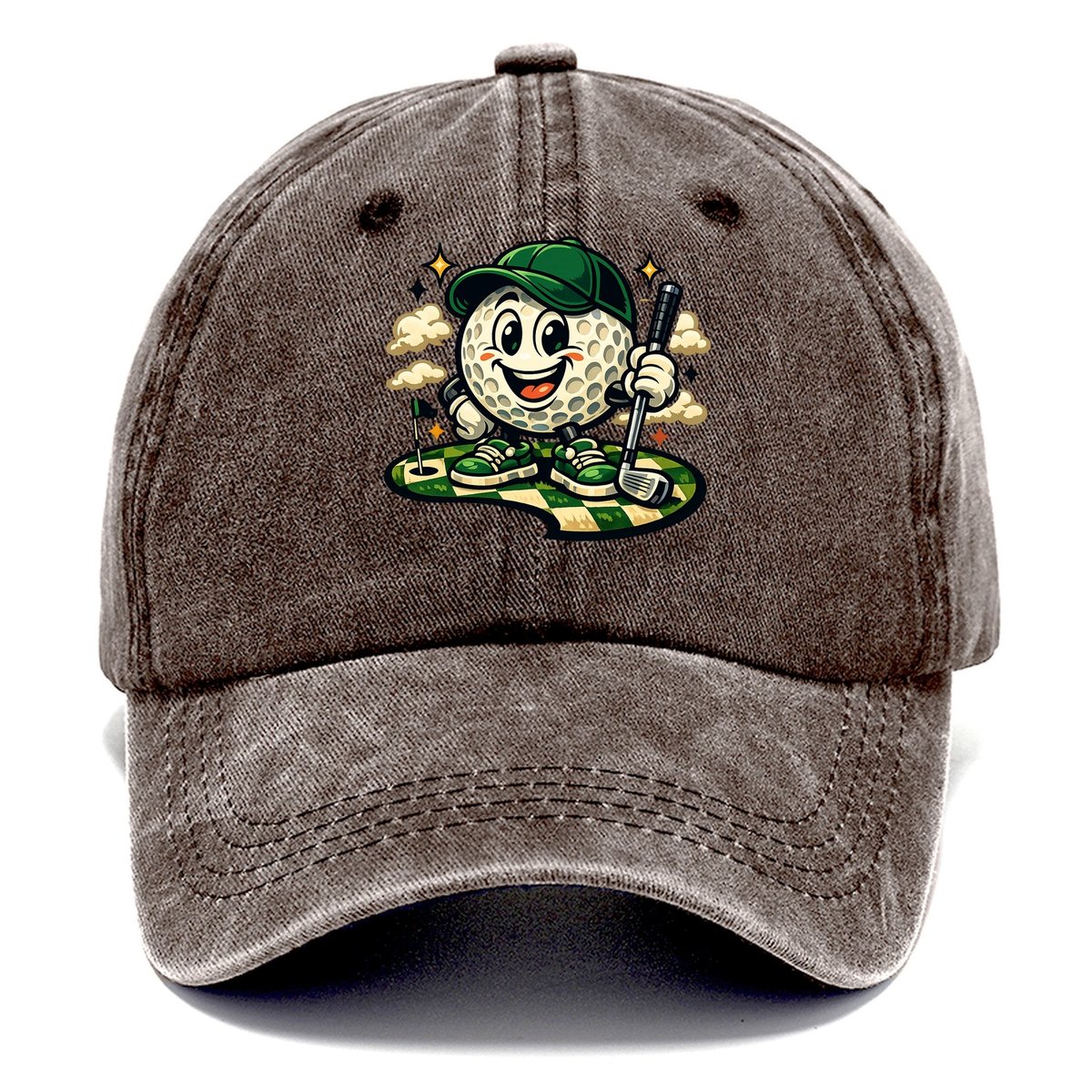 Green Fairway Mascot Classic Cap – Brown